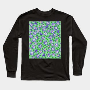 Rocky Mountain Columbine Pattern Long Sleeve T-Shirt